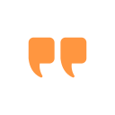 Icon of orange quotation marks.